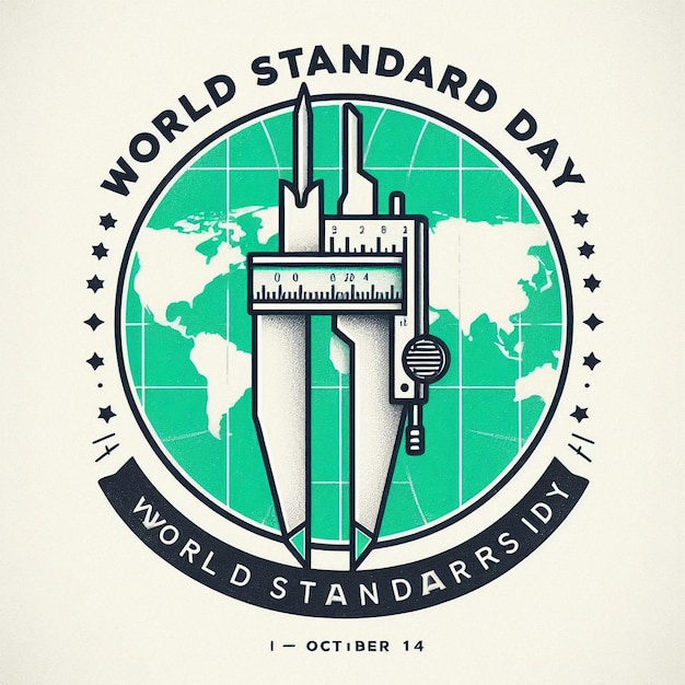 World Standard Day Banner Design with map and measurement tool background