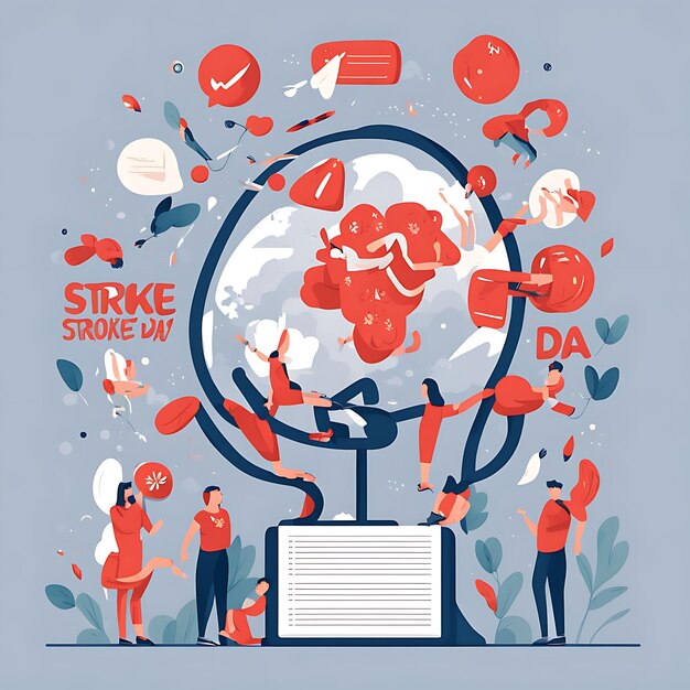 Photo world stroke day flat illustration