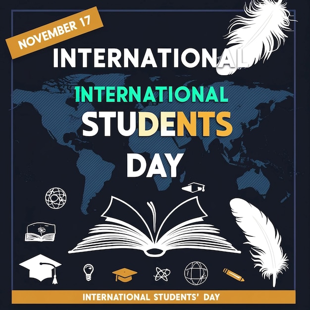 World students day November 17 concept with book Vector Illustration