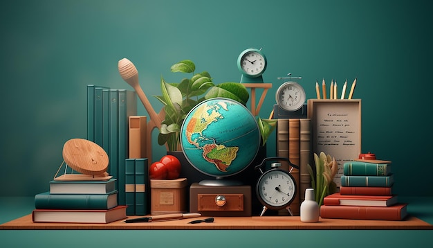 World teacher's day design with minimal objects