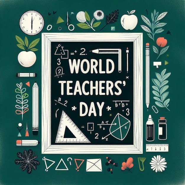 Photo world teachers day celebration happy teachers day background october 5 world teachers day celebration vector illustration poster banner flyer greeting card template world teachers day