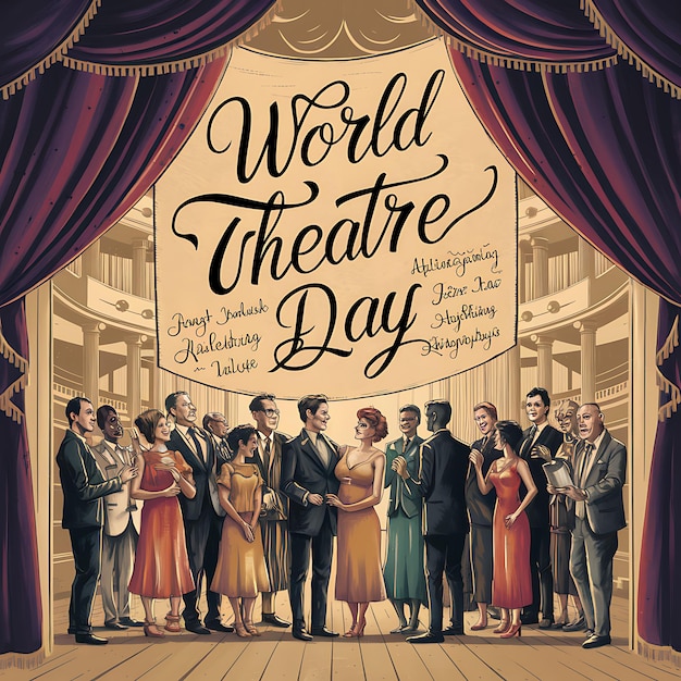 World Theatre Day Days Illustrationtypography