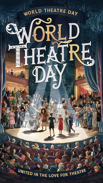 World Theatre Day Illustrationtypography