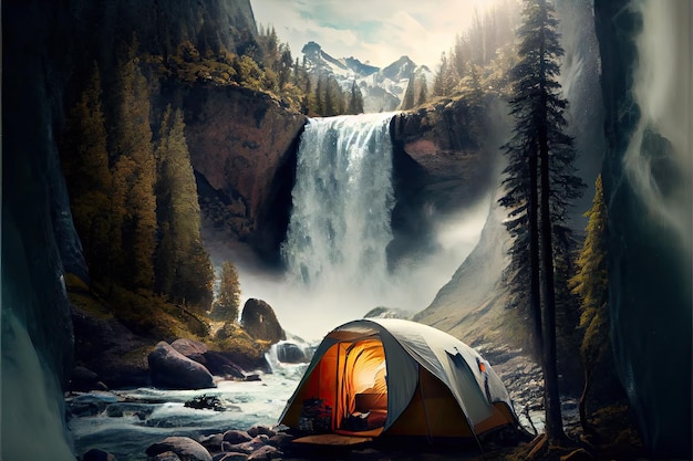 World tourism day 27 september travel camping AI Generated