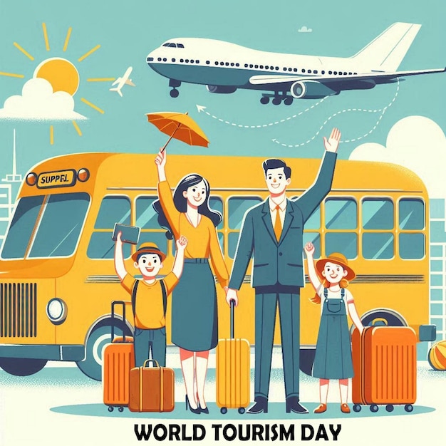 Photo world tourism day background design image illustration jpg