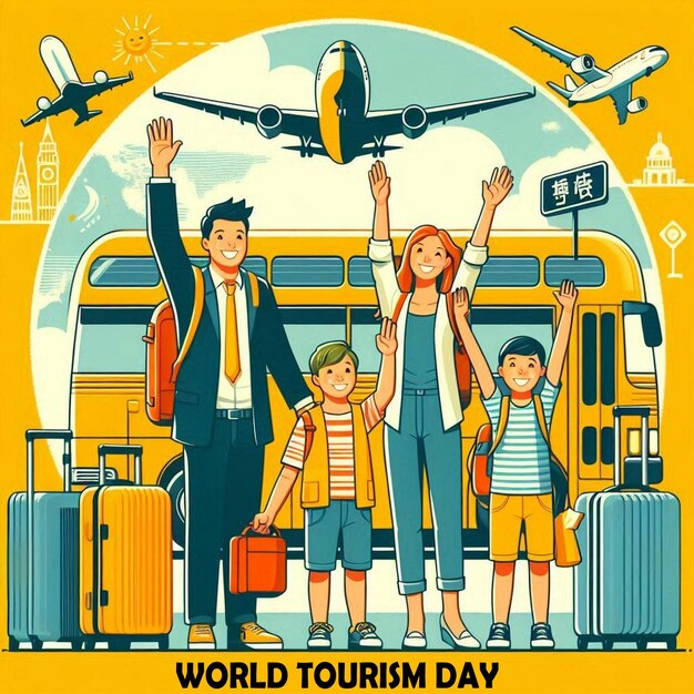 Photo world tourism day background design image illustration jpg