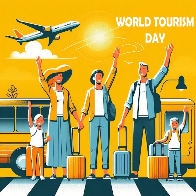 Photo world tourism day background design image illustration jpg