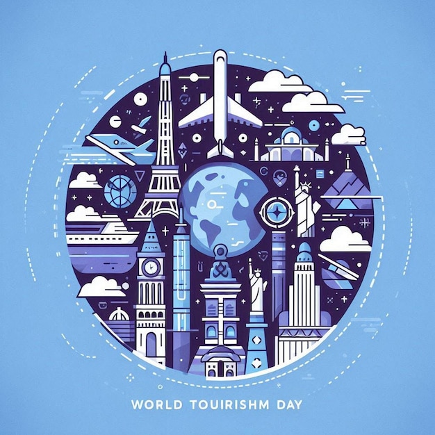 Photo world tourism day background