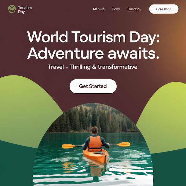 Photo world tourism day social media design promoting travel inspiration and enrichment