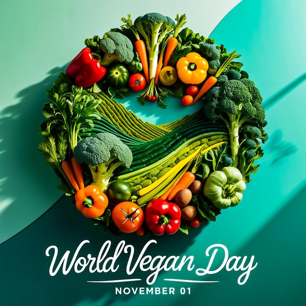 Photo world vegan day social media post banner