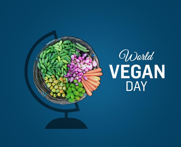 World Vegan Day vegetarian day with various vegetable concepts World diabetes day