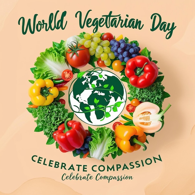 world vegetable day vegetable on the world fresh vegetable vegan day world food day concept 05