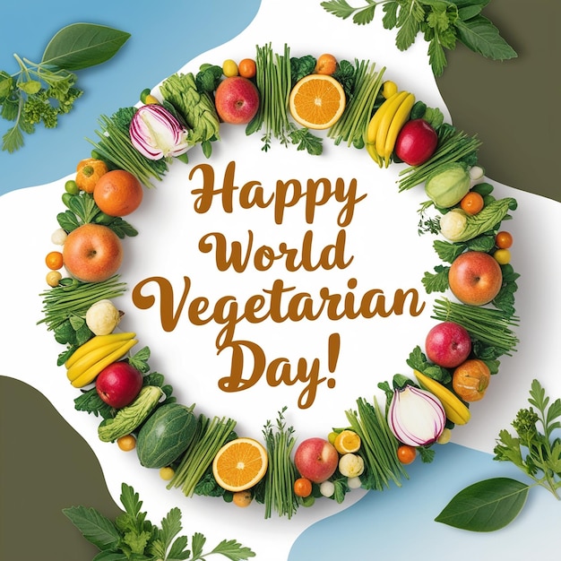 World Vegetarian Day in Vegetables Frame