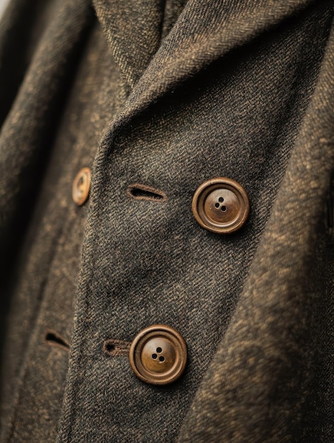 Photo world war i soldiers wool greatcoat with buttons