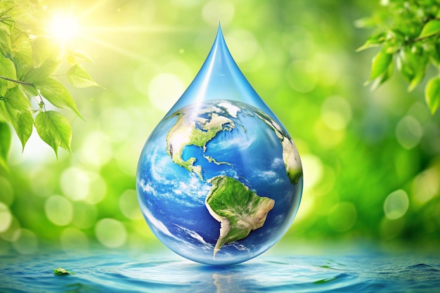 World Water Day Concept Every Drop Matters Saving water and world environmental protection concept Environment day and earth day