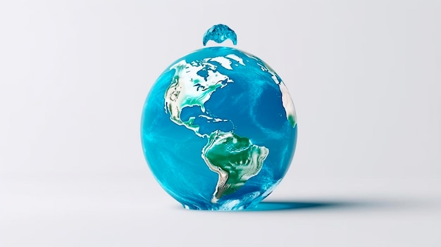 World water day Globe Concept design for planet earth made of water Generative AI