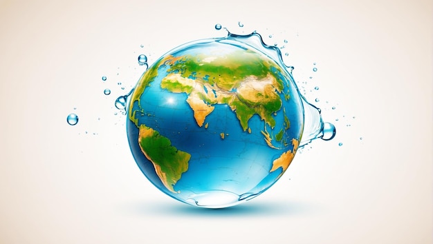 world water day Globe of earth in drop of wate