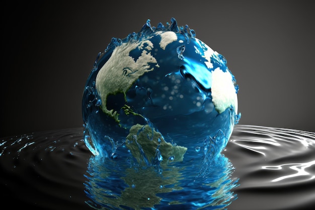 World water day graphic design generative ai background with copy space Concept of eco life or save the world