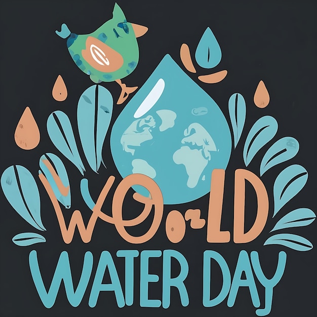 World water day Typography concept design for banner poster