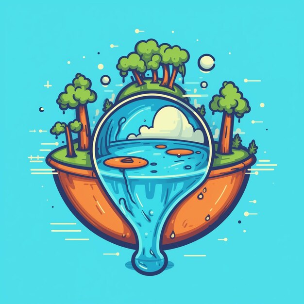 World Water Day vector abstract illustration Saving water and world environmental protection