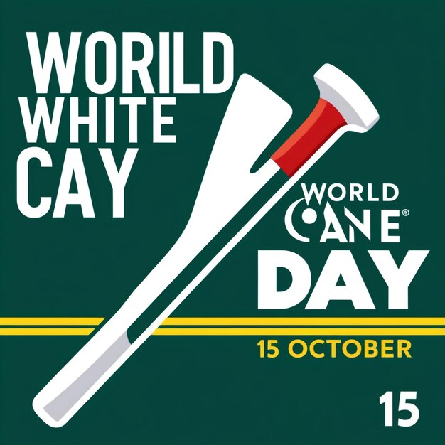 World White Cane Day guiding the blind Vector Simple and elegant design