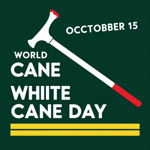 World White Cane Day guiding the blind Vector Simple and elegant design