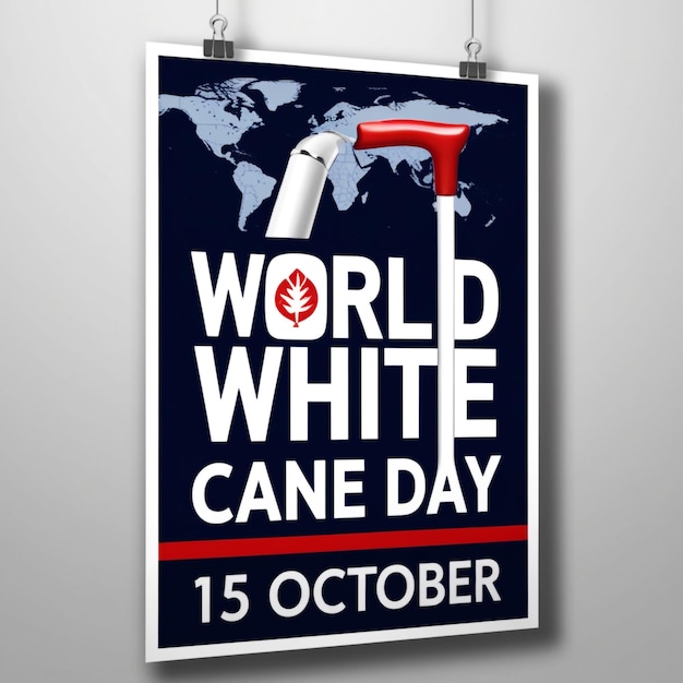 World White Cane Day guiding the blind Vector Simple and elegant design