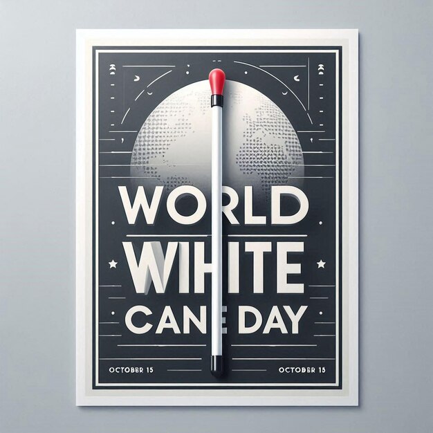 World White Cane Day guiding the blind Vector Simple and elegant design