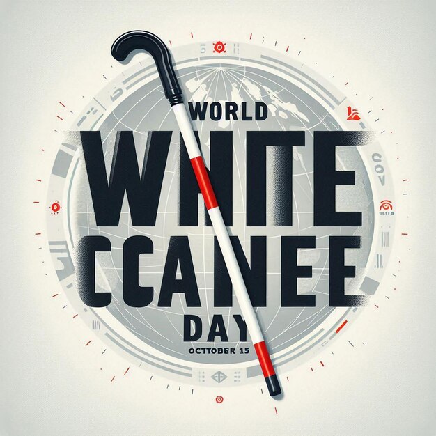 World White Cane Day guiding the blind Vector Simple and elegant design