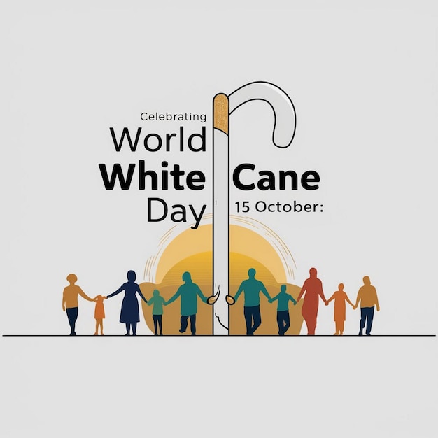 Photo world white cane day illustration