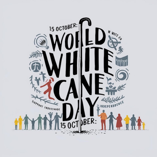 World White Cane Day Illustration