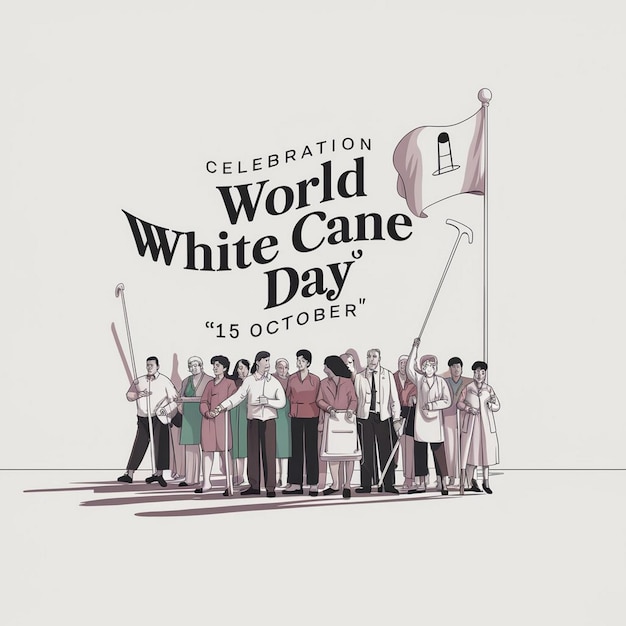 World White Cane Day Illustration