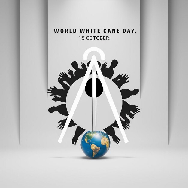 Photo world white cane day illustration