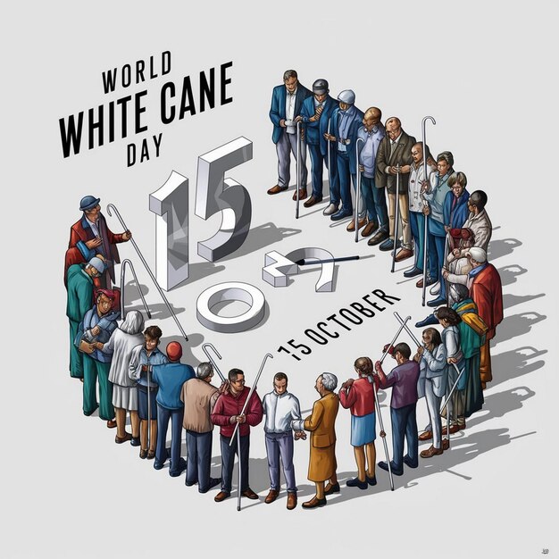 World White Cane Day Illustration