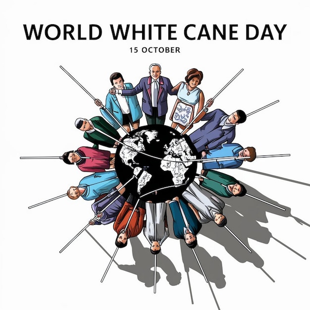 World White Cane Day Illustration