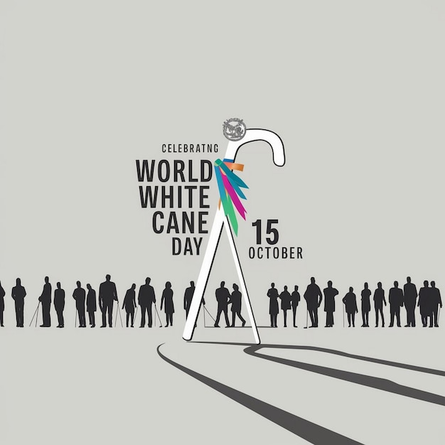 World White Cane Day Illustration