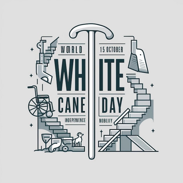 World White Cane Day Illustration