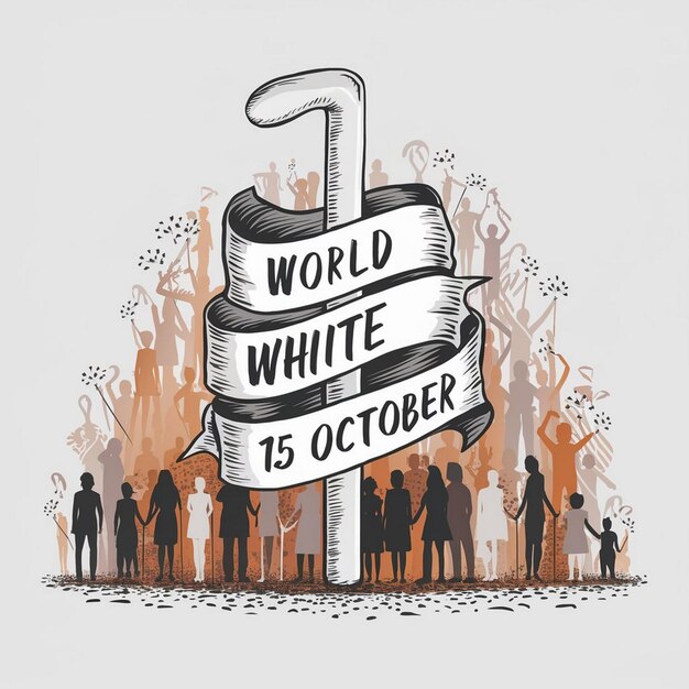 Photo world white cane day illustration