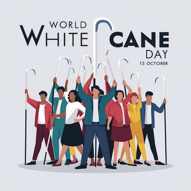 World White Cane Day Illustration