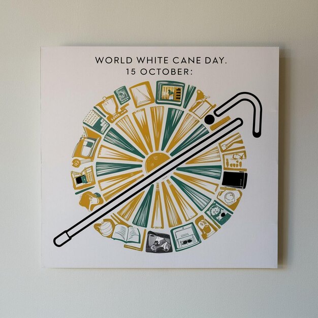 Photo world white cane day illustration