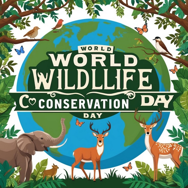 Photo world wildlife conservation day banner design ideas