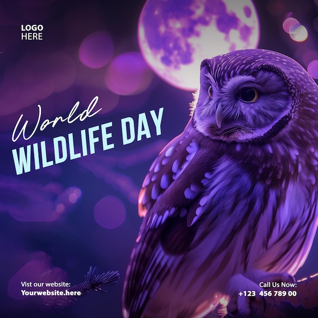 World Wildlife Day Celebration Social Media Post Template Banner for Instagram