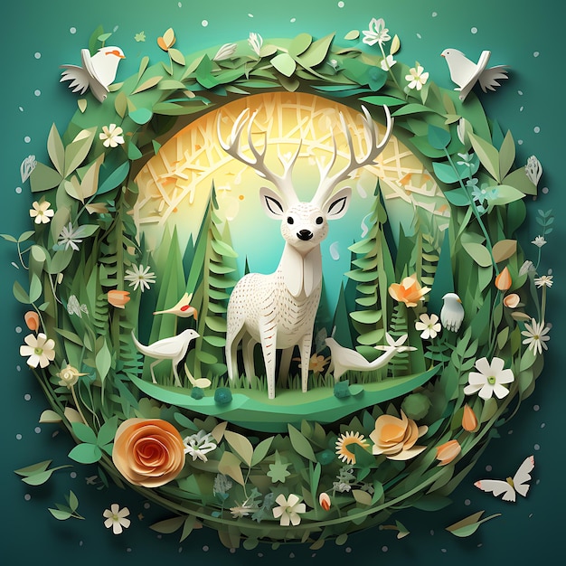 World Wildlife Day with the animals Paper art and digital craft style WorldAnimalDay WildlifeIllus