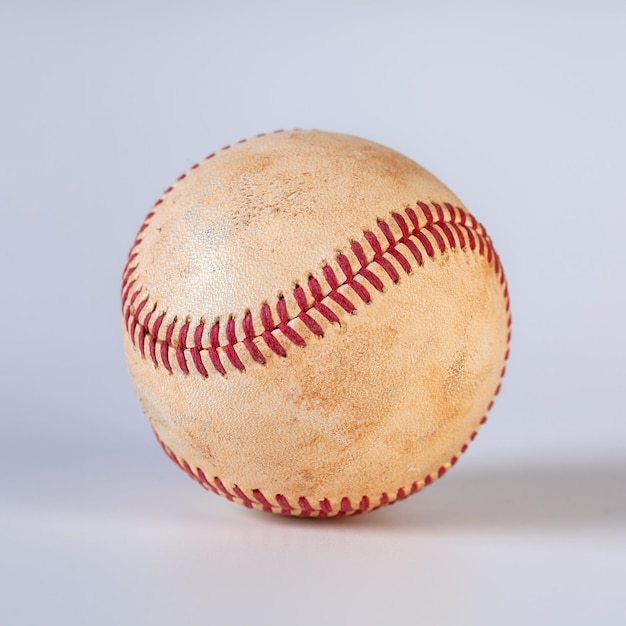 Worn baseball isolated on white background sport