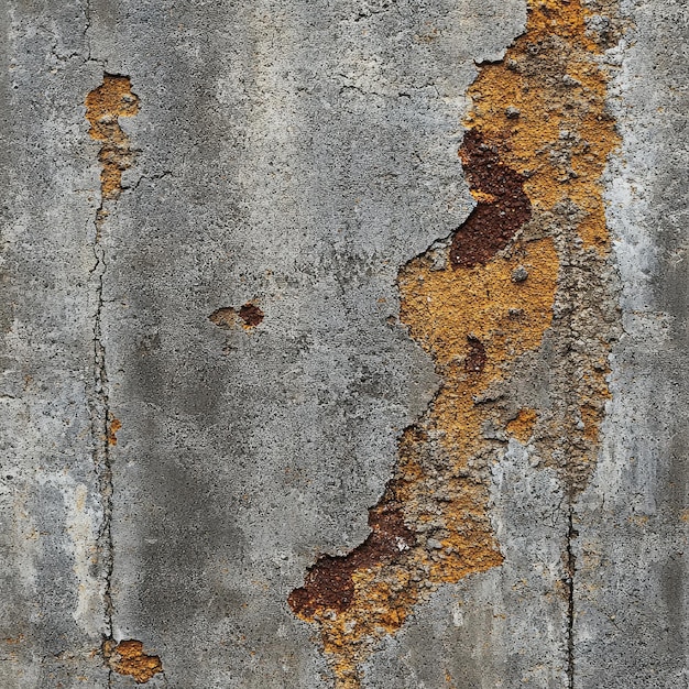 Photo worn concrete with signs of erosion and embedded rust particles