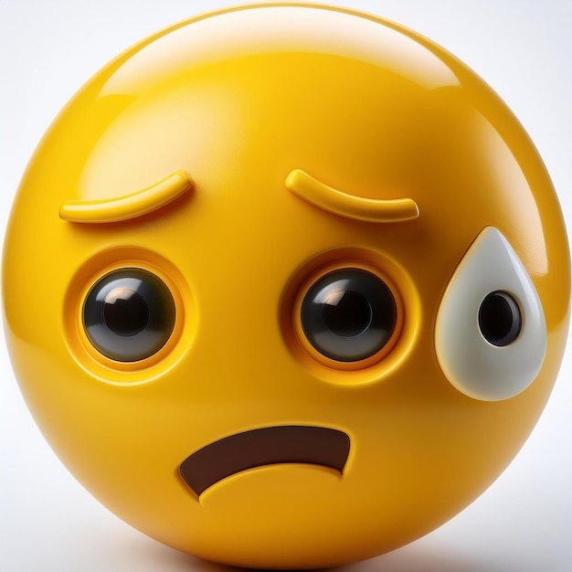 Worried Emoji D Render