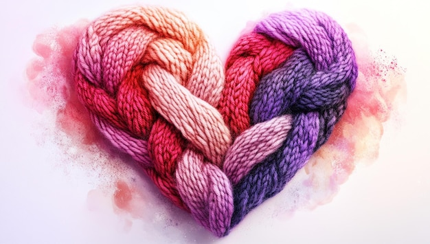 Photo woven heart of yarn