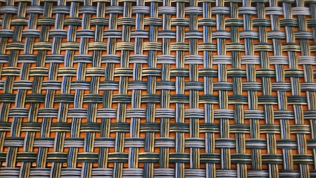 Photo woven rattan background closeup of wicker pattern