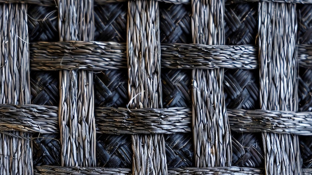 A woven texture of dark gray and black strands