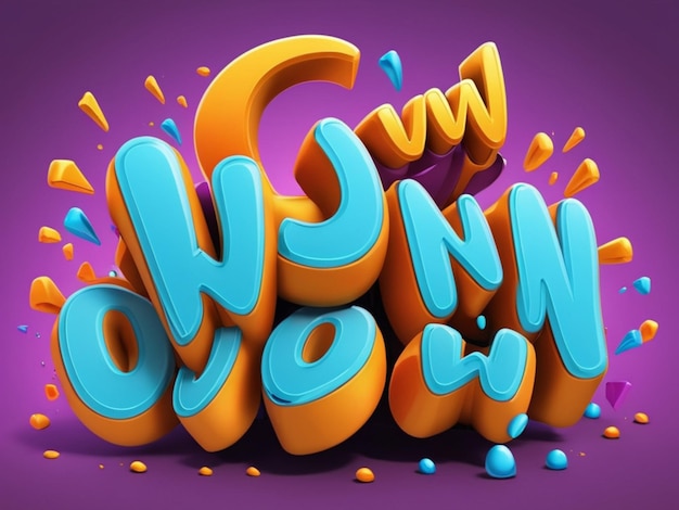 WOW a fun cartoon 3d text effect